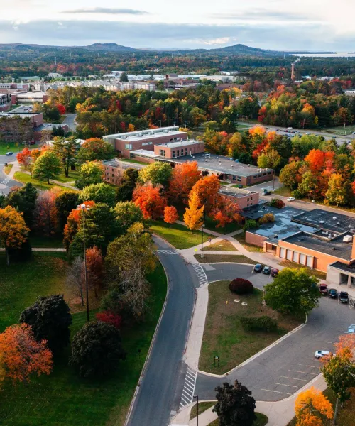 Campus View by air in the Fall