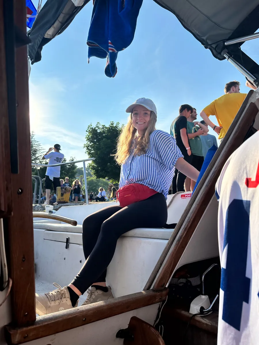 girl sitting on boat