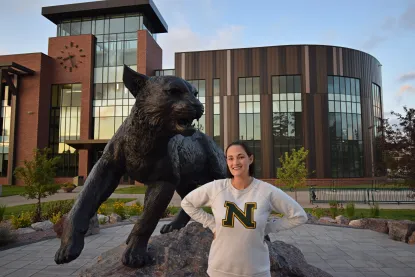 Jill with the Wildcat Statue