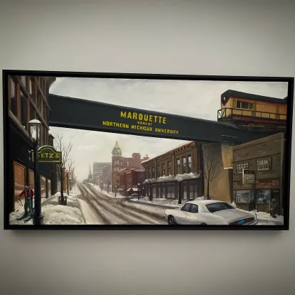 Old downtown Marquette painting