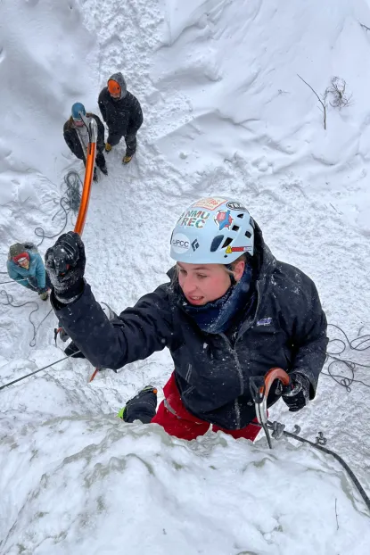Michaline ice climbing