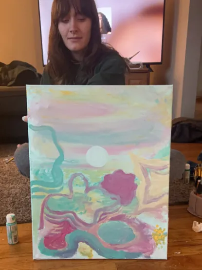 Kenzie and a painting