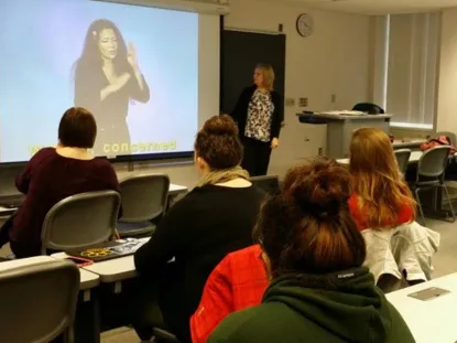 Deaf Studies lecture in classroom