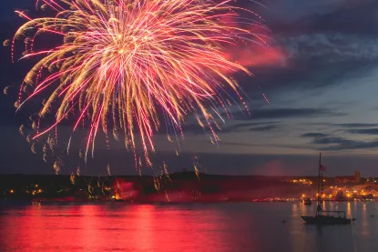 Fireworks over Marquette's Lower Harbor