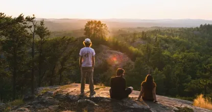 NMU Students view the sunset from Sugarloaf Mountain.