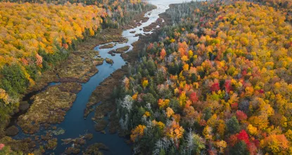 Rural Upper Peninsula Aerial Photo in the Fall
