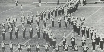 1960's NMU marching band on the field