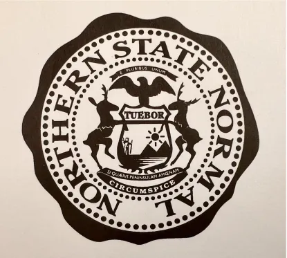 The seal for Northern State Normal School, which was the name of NMU from 1899-1927
