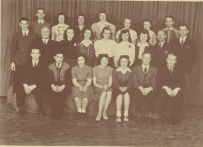 Staff photo of the Northern News Staff from the 1942 Polaris yearbook