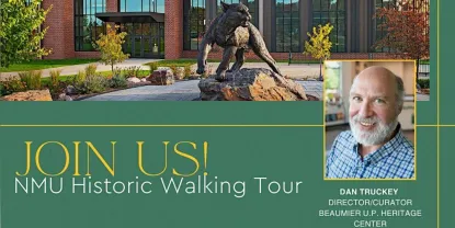 Graphic for Northern Michigan University historic walking tours