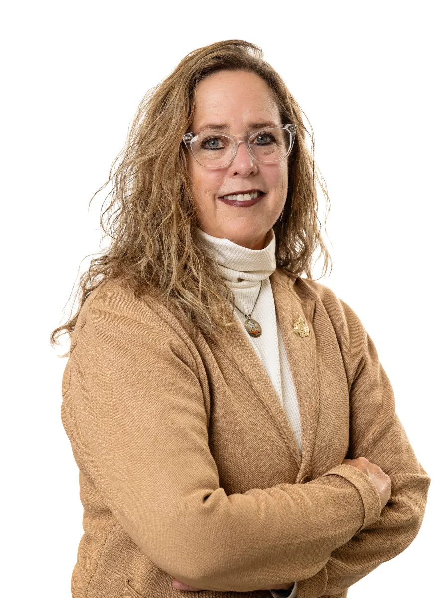 Liz Wuorinen portrait on white background