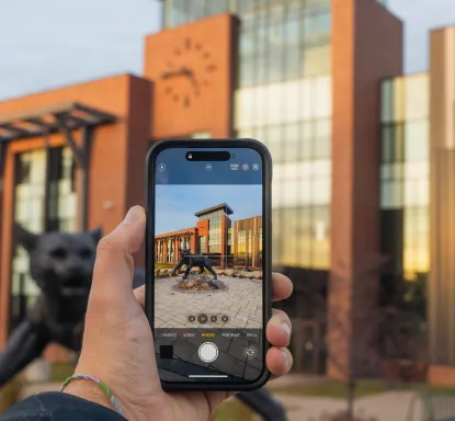 Picture of NMU Wildcat Willy Statue on mobile device