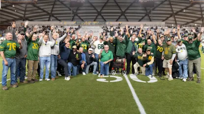 Football Team Recognized at Halftime