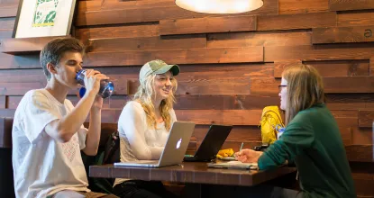 Students at Starbucks