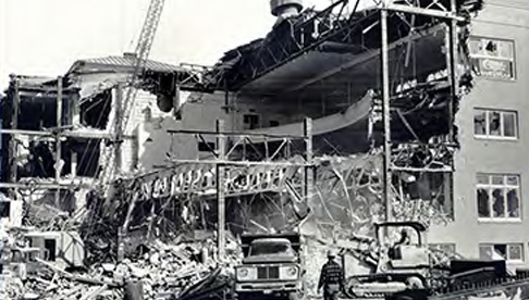 Kaye Hall's destruction