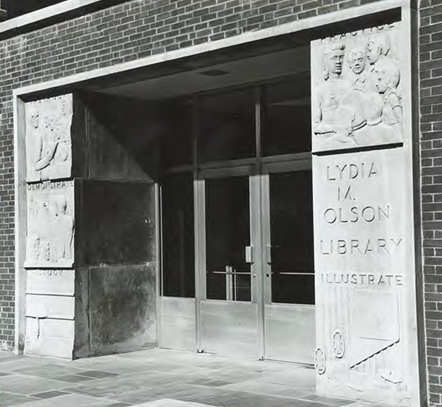 Lydia M. Olsen library entrance