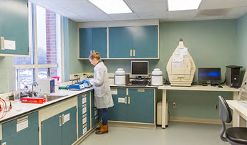 Girl in Science Building lab