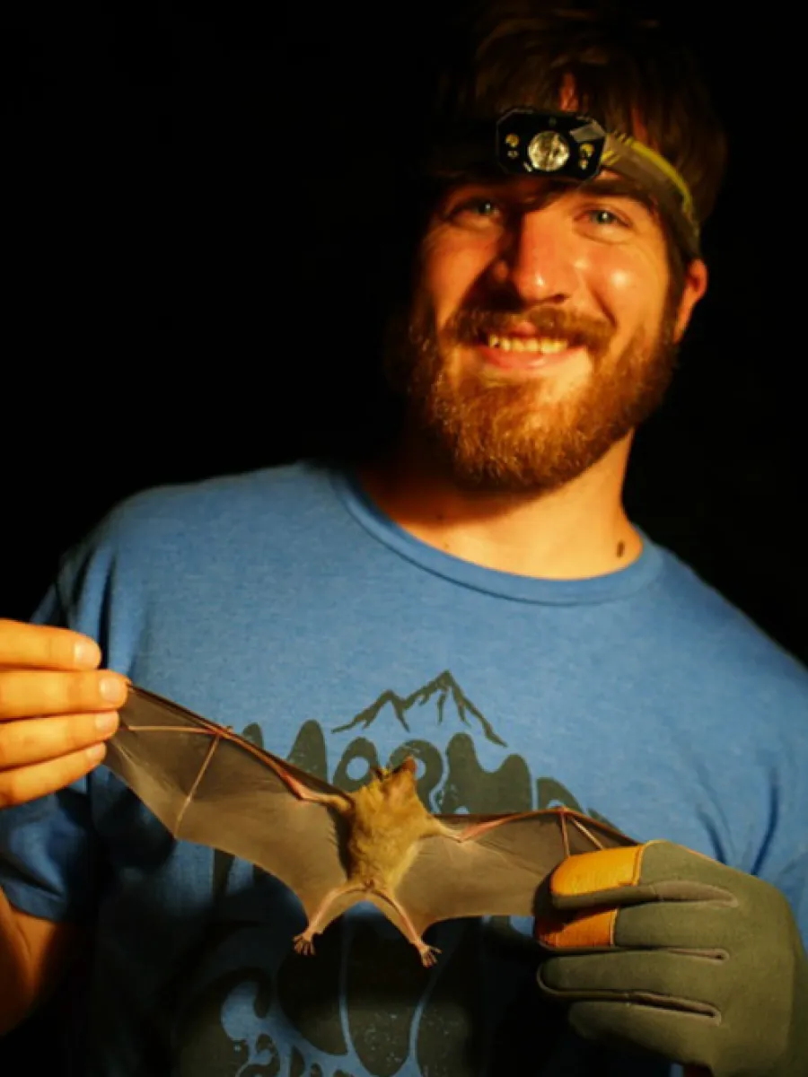 Hans Otto holding a bat