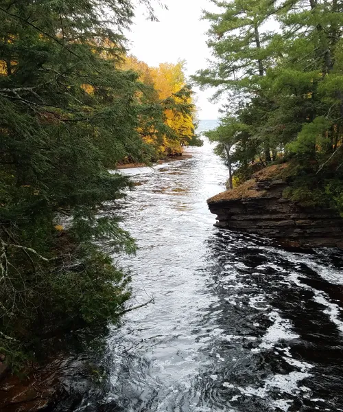 River flowing into Lake Superior