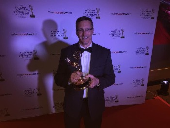Professor Dwight Brady with Emmy Award