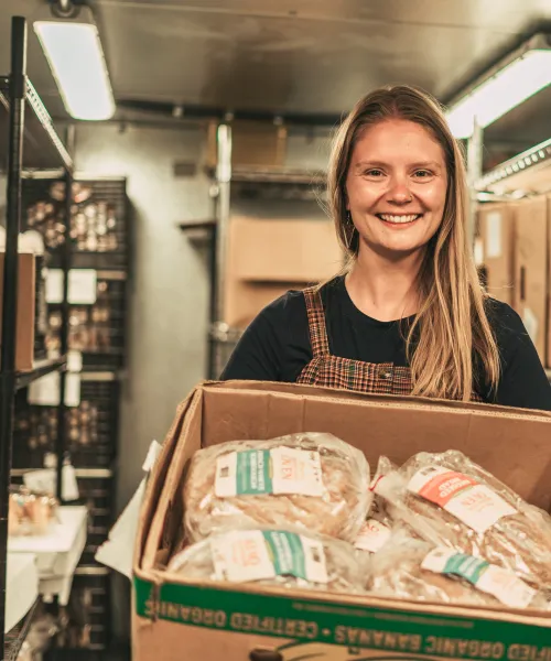 Jodi Krieger at food pantry