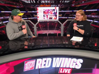 Student doing mock live broadcast