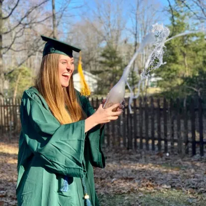 Maddie with champaign