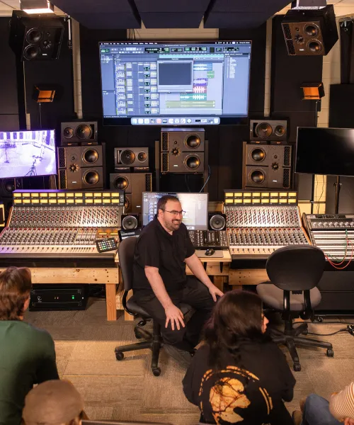 Dan teaching audio engineering