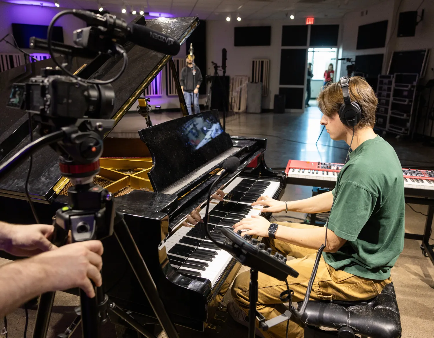 student playing the piano