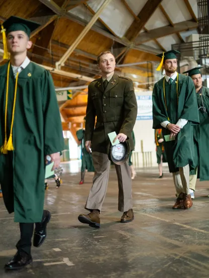 Student in their formal military uniform