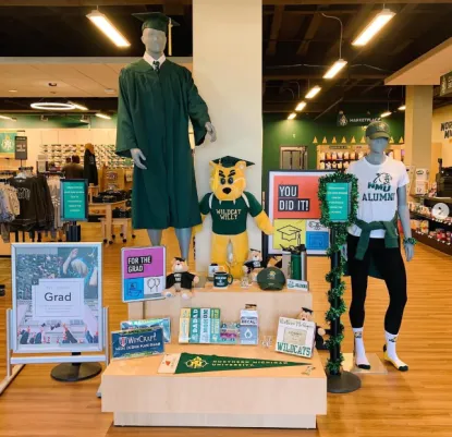 Photo of a graduation fair display at the NMU Bookstore