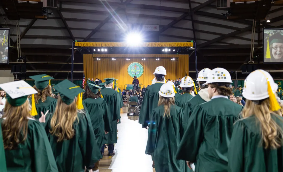 Students being seated at commencement