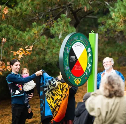 Indigenous Peoples Day Medicine Wheel Sign dedication