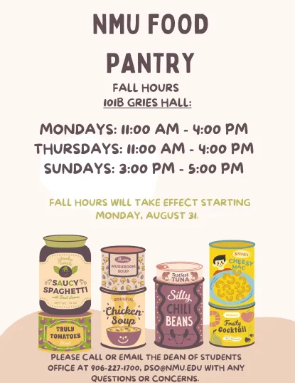 Food Pantry Fall Hours Poster