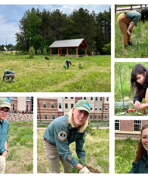 GLCC interns working at the Outdoor Learning Area.