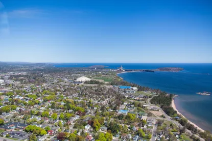 Aerial view of campus at Northern MIchigan University