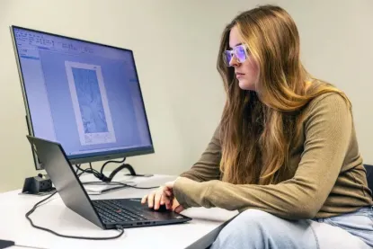 eegs gis certificate program, student in gis certificate program making map