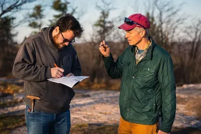 eegs undergraduate programs, mr. ziegler and student on geology field trip