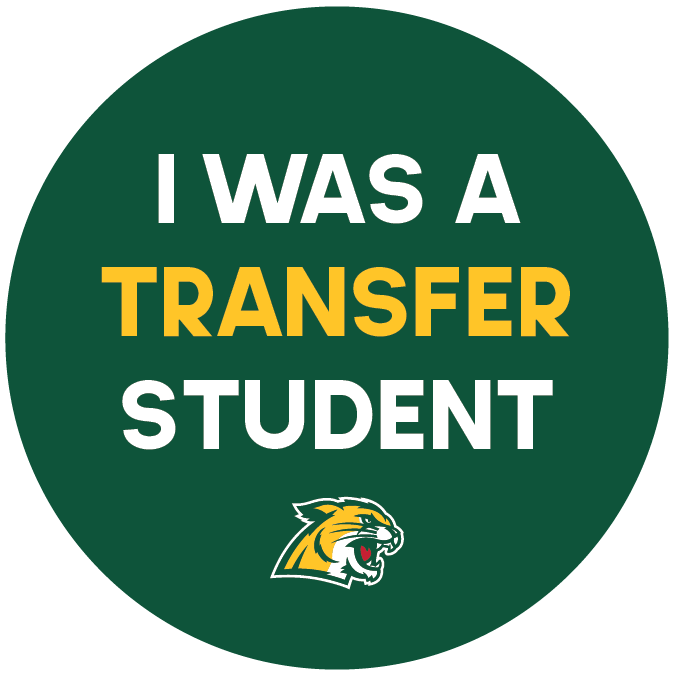 Image of green button that says I Was A Transfer Student
