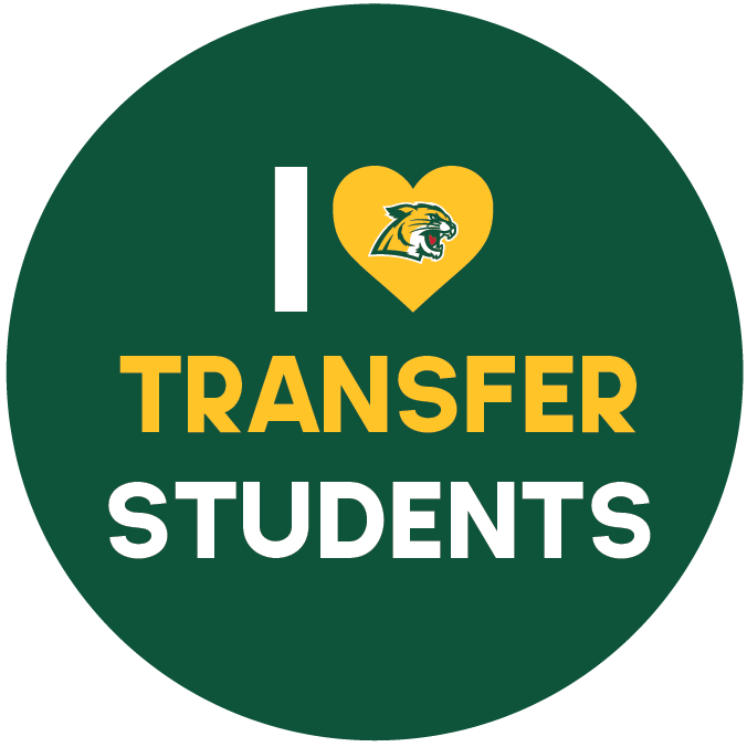 Image of green button that says I Heart Transfer Students