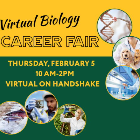Virtual Biology Career Fair - Thursday, February 5, 10 AM-2 PM, Virtual on Handshake