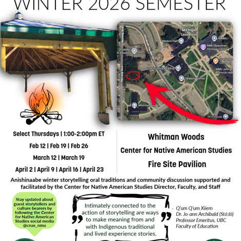 Fire Site Storytelling Series, Winter 2026 Semester event poster