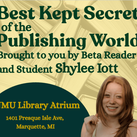 Flyer for a library event; full event details provided in the text below.