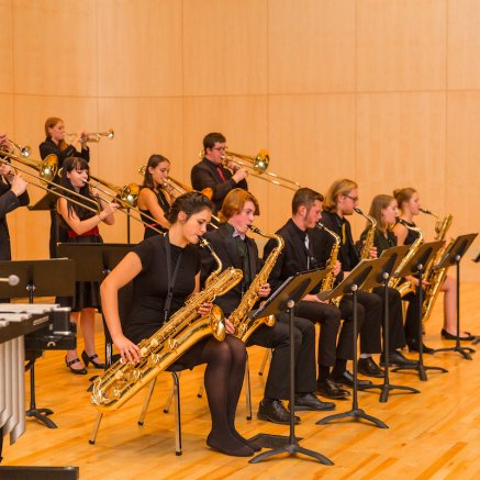 photo of jazz ensemble and conductor