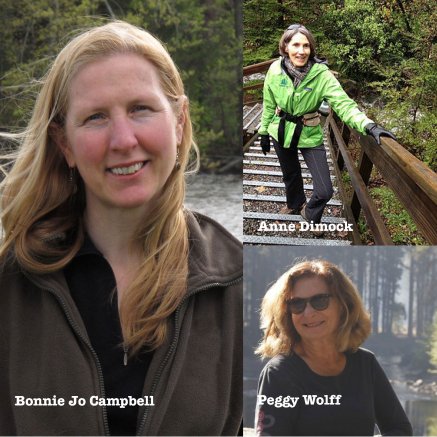 photos of Bonnie Jo Campbell, Anne Dimock and Peggy Wolff
