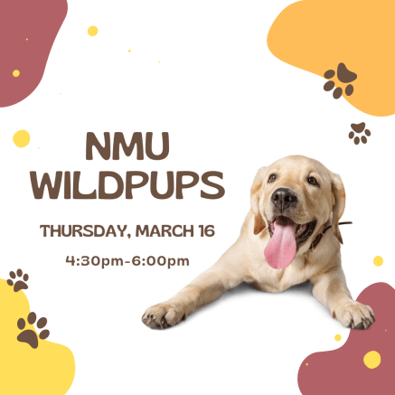 The NMU Wildpups will be at the Lydia M. Olson Library on Thursday, March 16, from 4:30pm-6:00pm