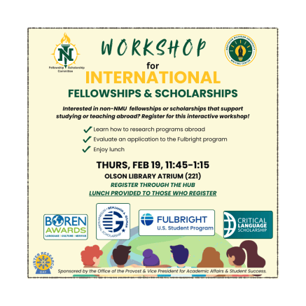 Flyer advertising the Workshop for International Fellowships and Scholarships