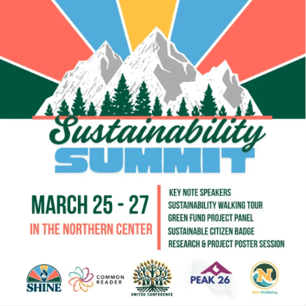 Sustainability Summit March 25-27 at the Northern Center offers keynote speakers, sustainability walking tour, green fund project panel, sustainable citizen badge, research and project poster session
