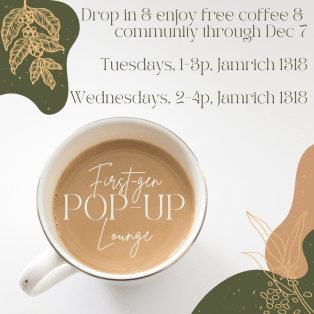 Pop-up lounges - Tuesdays 1-3p and Wednesdays 2-4p, Jamrich 1318