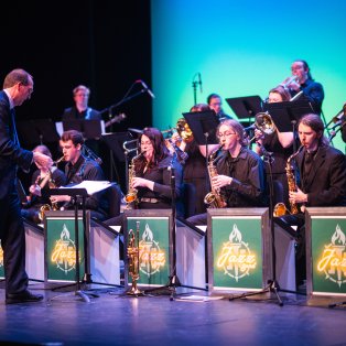 Dr. Mark Flaherty directs one of the NMU Jazz Ensembles